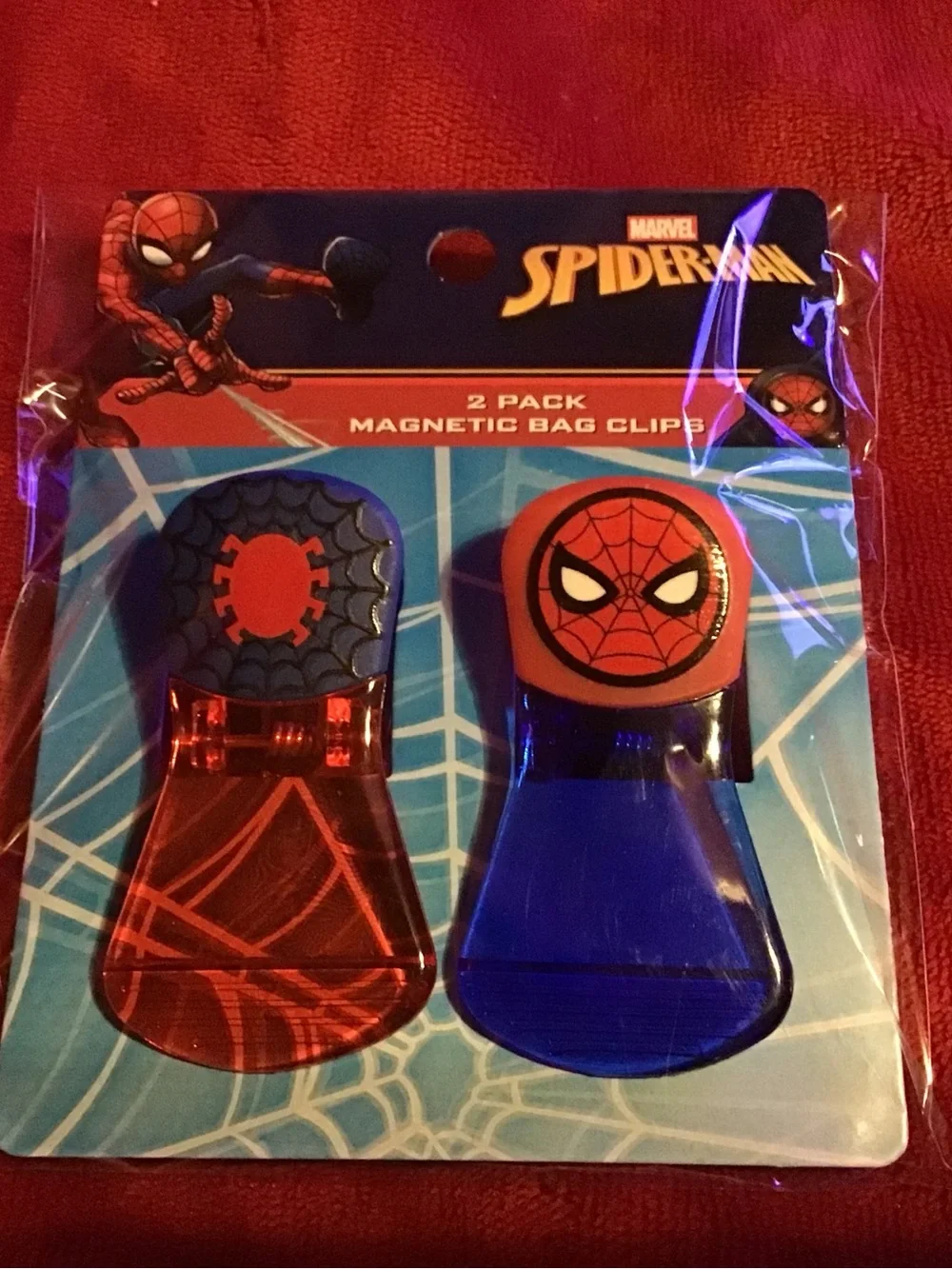 Set of Spider-Man magnetic bag clips